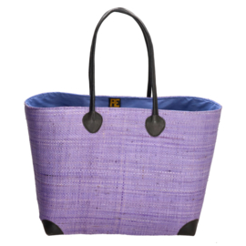 PE-Florence Hangara rieten strandtas jeans blauw