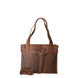 Leather Design Revival handtas croco bruin