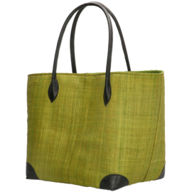 PE-Florence Solid Raffia strandtas olijf groen