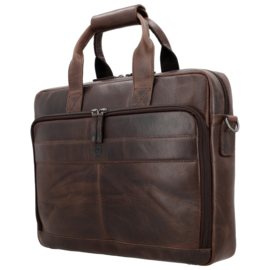 Hide & Stitches Next Navajo laptoptas donker bruin