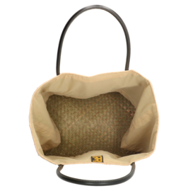 PE-Florence Solid Raffia strandtas natuur