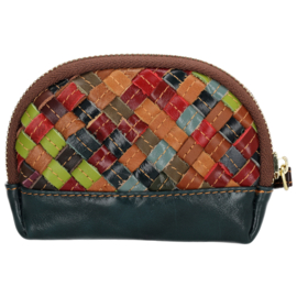 Multi colour lederen dames portemonnee