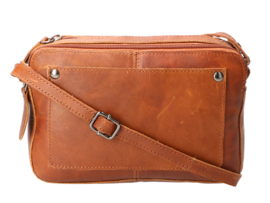 Leather Design Jupiter schoudertas natural