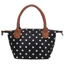 Charm London Buckingham handtas stippen wit zwart
