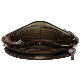 Hide & Stitches Westland schoudertas donker bruin