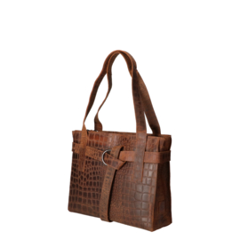 Leather Design Revival handtas croco bruin