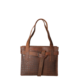 Leather Design Revival handtas croco bruin