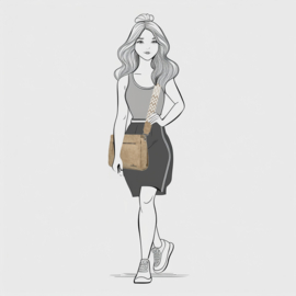 Enrico Benetti Stacey schoudertas midden taupe