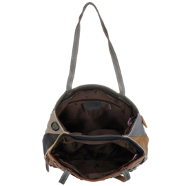 Multi colour lederen shopper