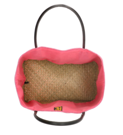 PE-Florence Solid Raffia strandtas roze