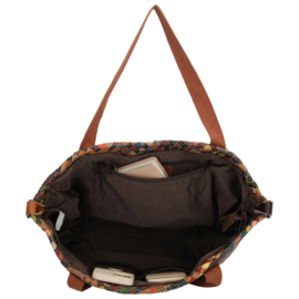 Multi colour lederen shopper