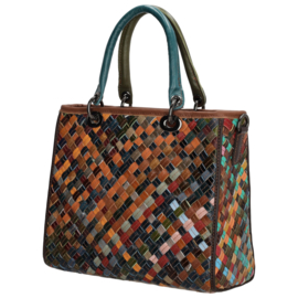 Beagles Treccia multi colour lederen handtas