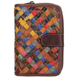 Multi colour lederen dames portemonnee