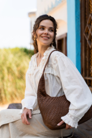 Hide & Stitches lederen schoudertas bruin