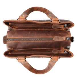 Leather Design handtas bruin hunter