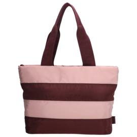 Zebra Trends Elske shopper streep bordeaux oud roze