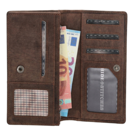 Hide & Stitches Idaho portemonnee donker bruin