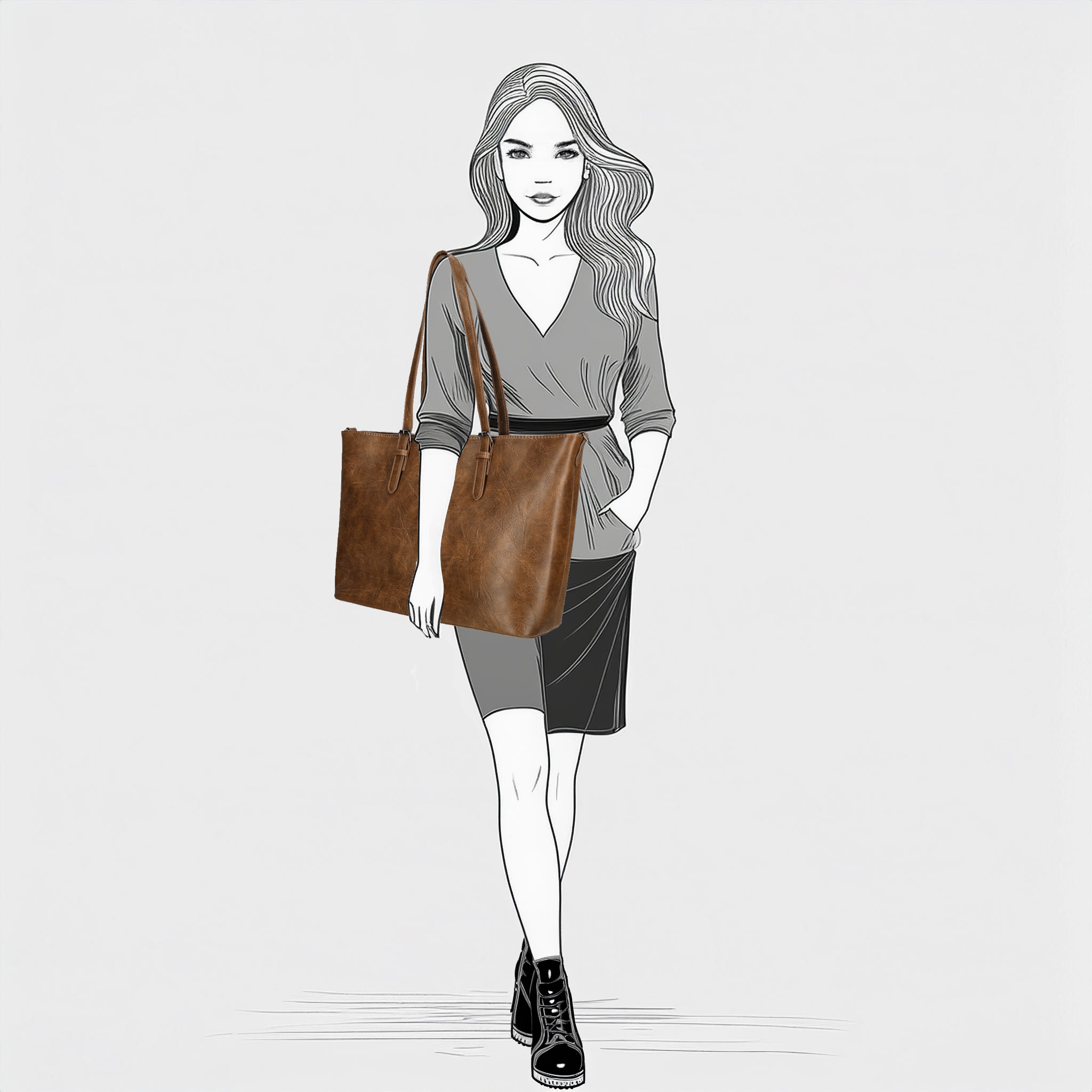 Enrico Benetti Kate shopper cognac
