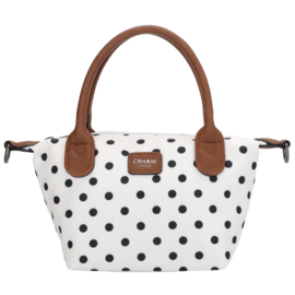 Charm London Buckingham handtas stippen zwart wit