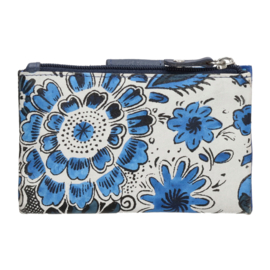 happy Wallet portemonnee bloemprint blauw