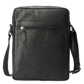 Leather Design heren schoudertas zwart