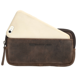 Hide & Stitches Idaho telefoontasje donker bruin