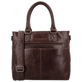Hide & Stitches Porto lederen handtas donker bruin