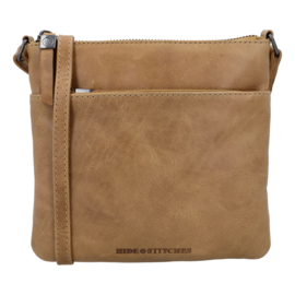 Hide & Stitches Porto lederen schoudertas taupe