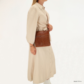 Hide & Stitches Porto lederen schoudertas bruin