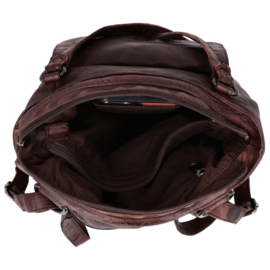 Hide & Stitches Paint Rock rug schoudertas donker bruin