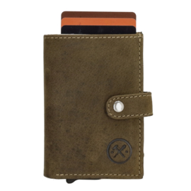 Hide & Stitches Idaho safety wallet olijfgroen