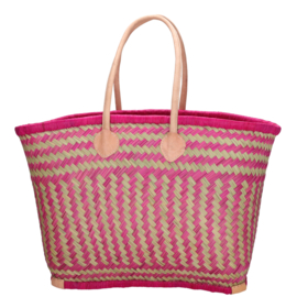 Beagles Bozaka rieten strandtas fuchsia