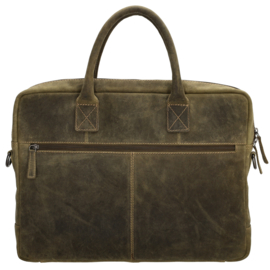 Hide & Stitches Idaho laptoptas olijf groen