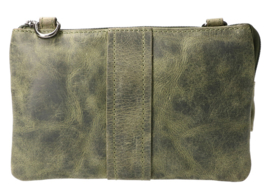 Leather Design festival bag harmonica green