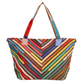 Multi colour lederen shopper Elisa