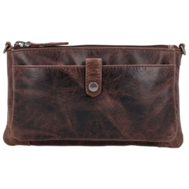 Hide & Stitches Westland schoudertas donker bruin