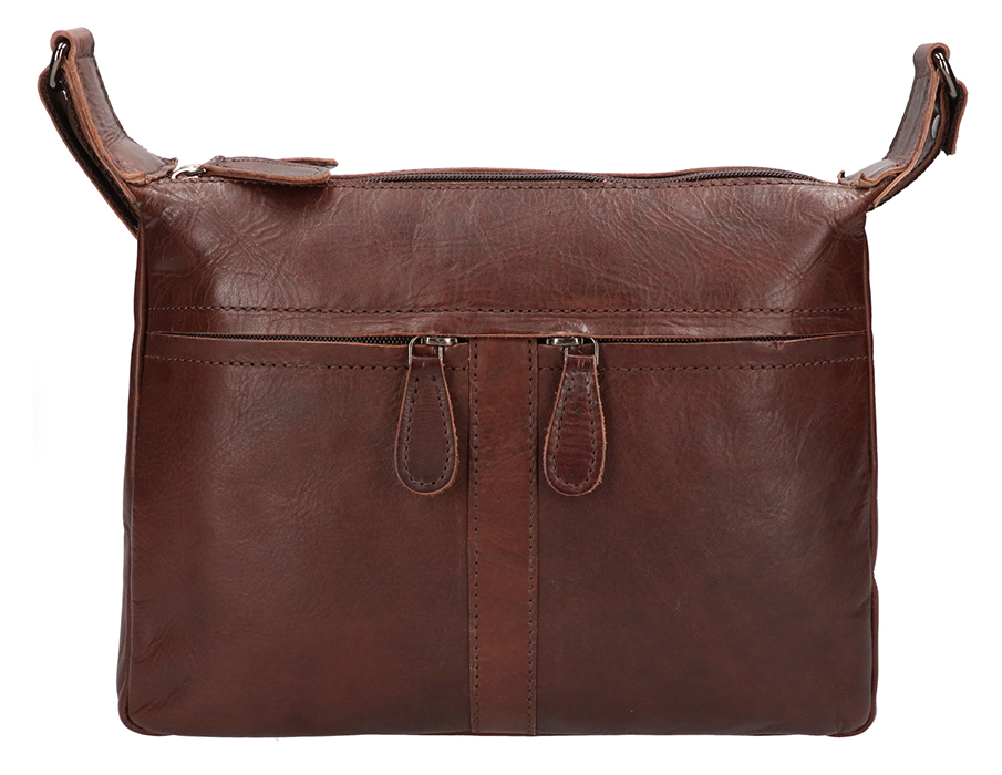 Leather Design schoudertas dark brown