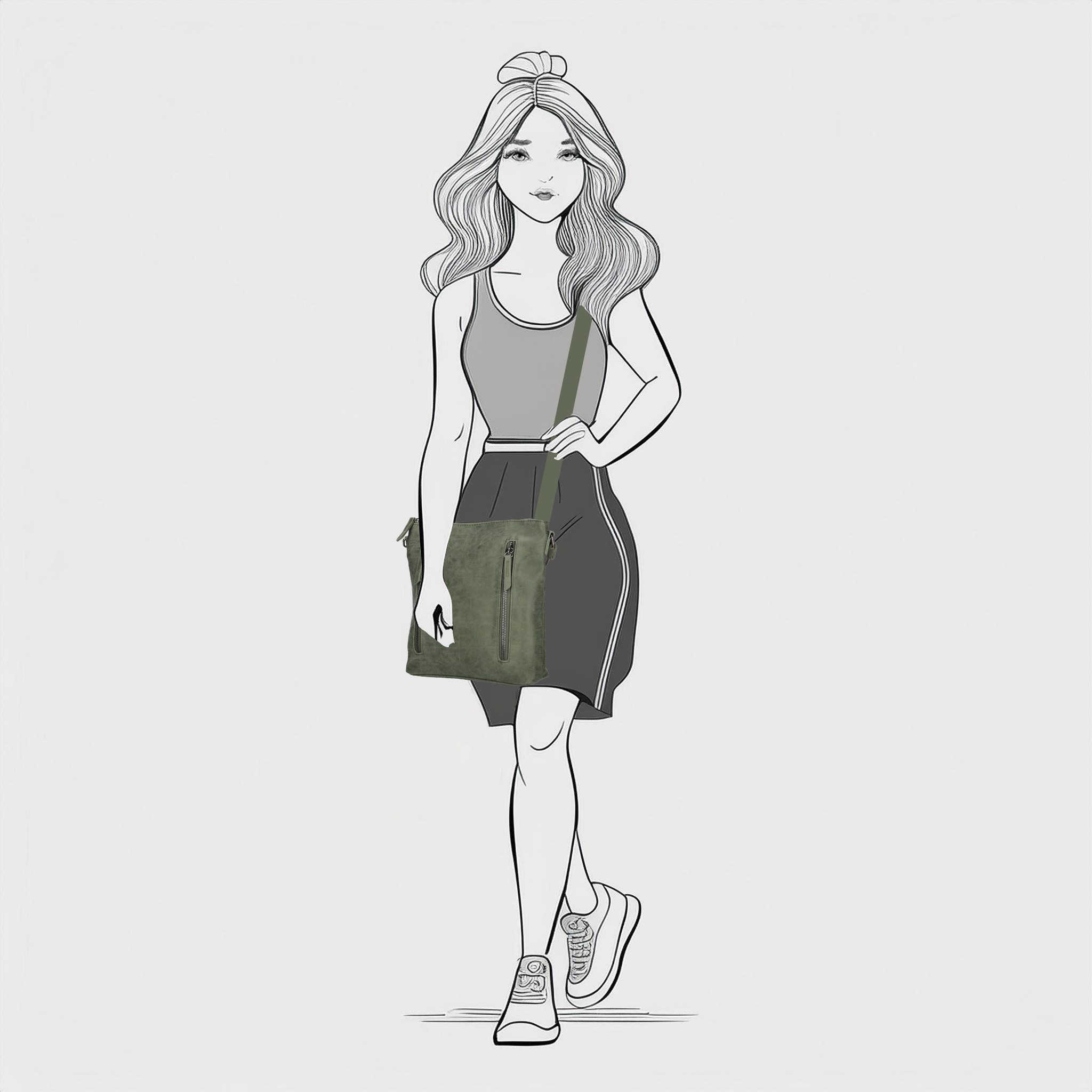 Enrico Benetti Kylie schouder/crossbody tas olijf