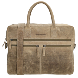 Hide & Stitches Idaho laptoptas donker zand