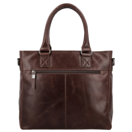 Hide & Stitches Porto lederen handtas donker bruin