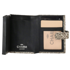 Charm London Camberwell safety wallet zilver leopard