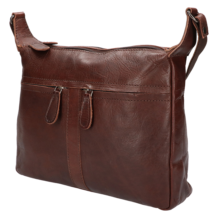 Leather Design schoudertas dark brown