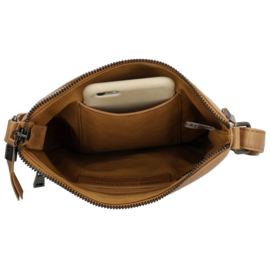 Hide & Stitches Porto lederen schoudertas taupe