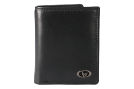 Leather design safety wallet zwart
