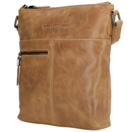 Hide & Stitches Porto lederen schoudertas taupe