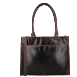 Hide & Stitches Next Navajo laptoptas donker bruin