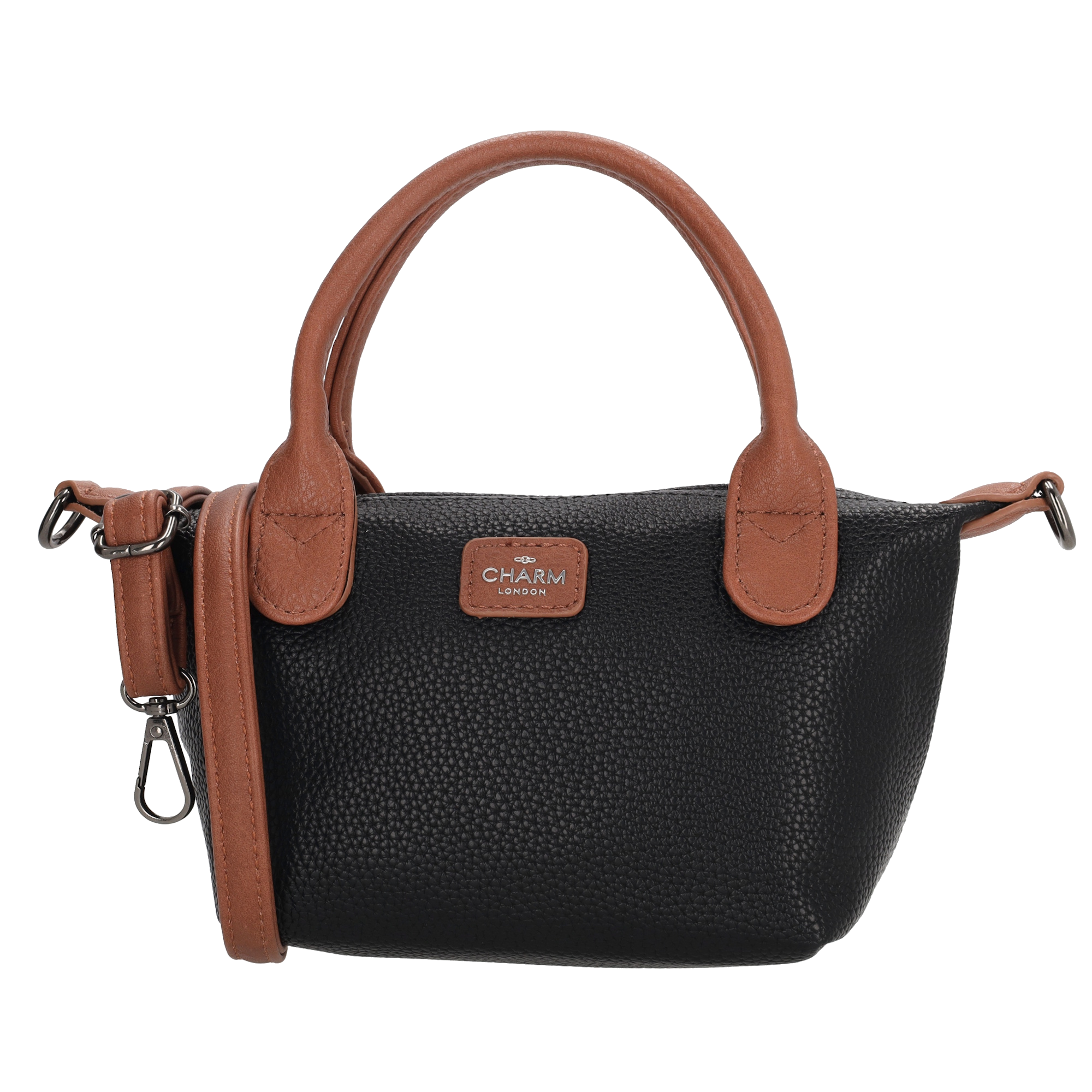 Charm London Buckingham palace handtas zwart cognac