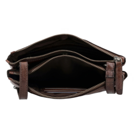 Hide & Stitches Westland schoudertas donkerbruin