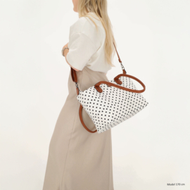 Charm London Buckingham handtas stippen zwart wit