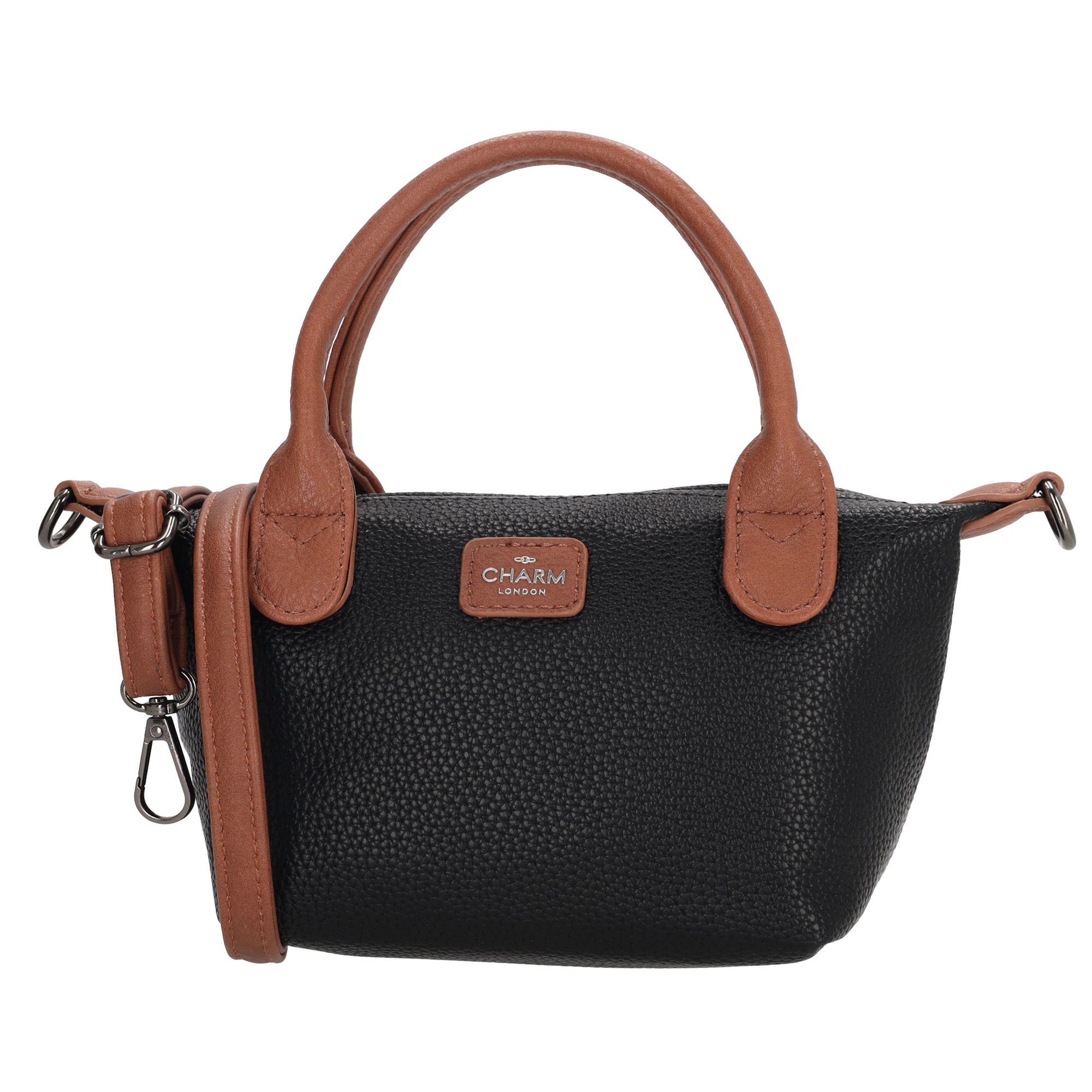 Charm London Buckingham palace handtas zwart cognac